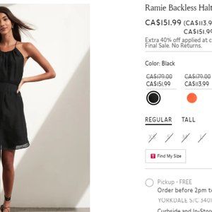 Banana Republic Ramie Backless Halter Dress in Black